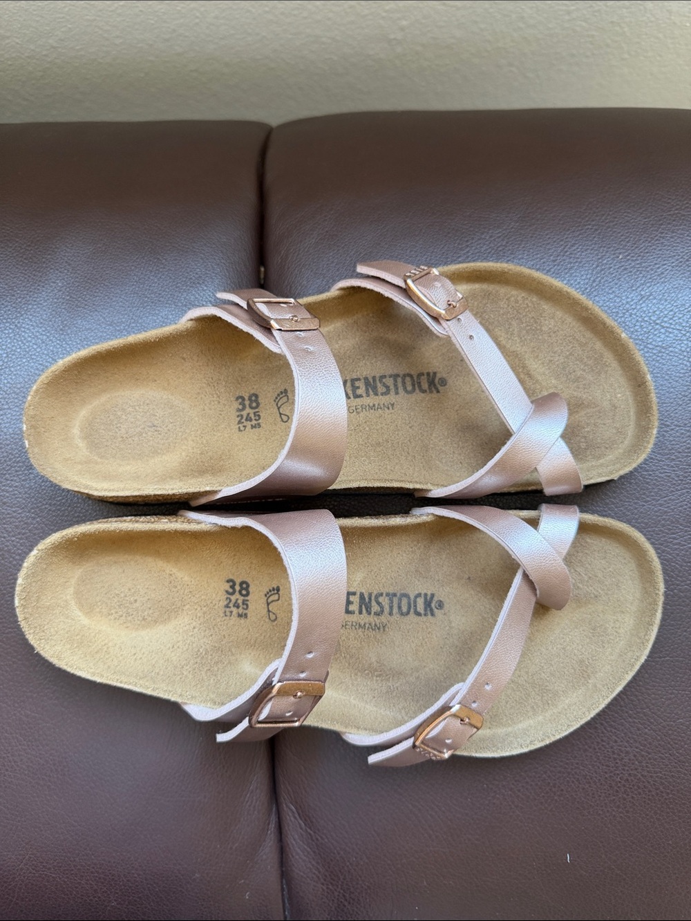 Birkenstock Mayari Birko-Flor in Copper (looks rose metallic) Sandals